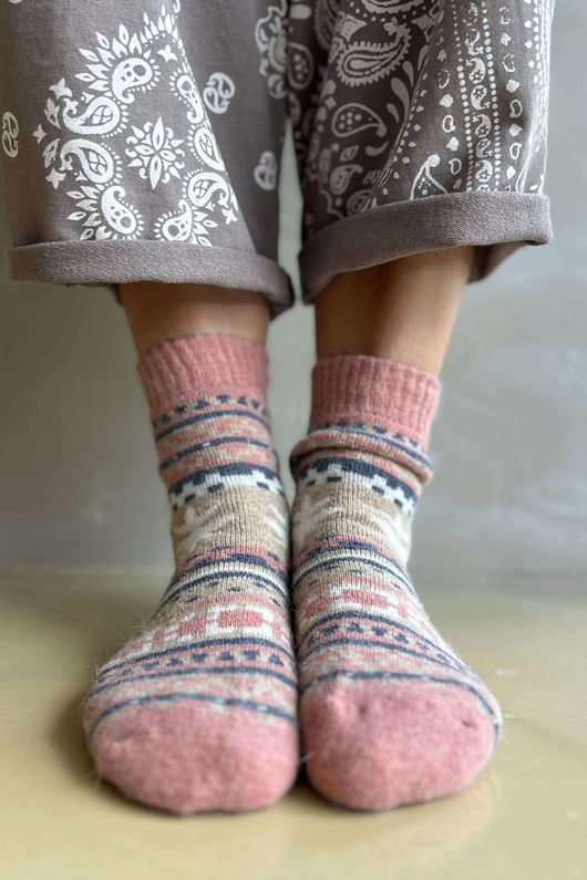 Terry & Wool Luxury Alpine Socks Pink 